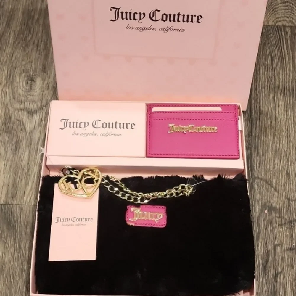 Juicy Couture Faux‎ Fur Wristlet & Keychain Wallet